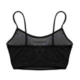 Sexy Women's Crop Top with Shiny Shell / Transparent Mesh Top for Ladies - EVE's SECRETS