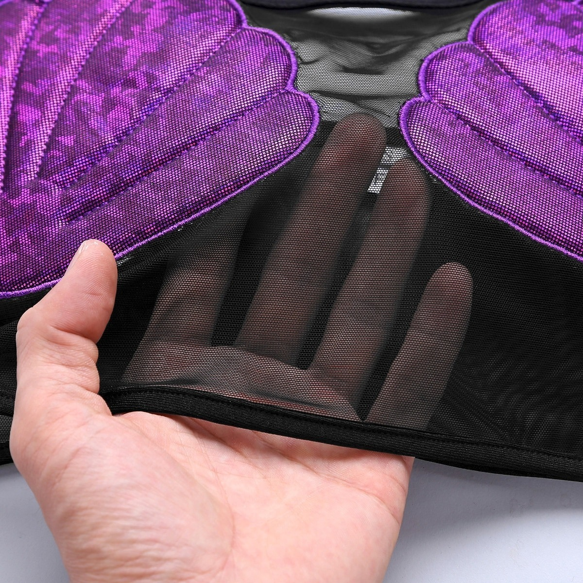 Sexy Women's Crop Top with Shiny Shell / Transparent Mesh Top for Ladies - EVE's SECRETS