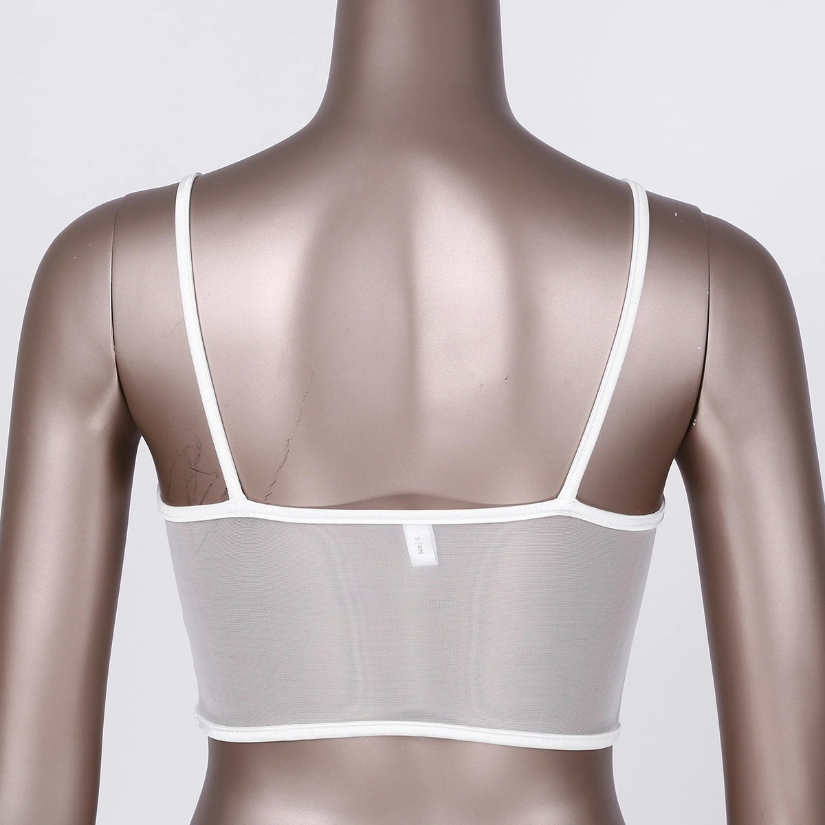 Sexy Women's Crop Top with Shiny Shell / Transparent Mesh Top for Ladies - EVE's SECRETS
