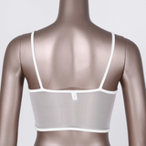 Sexy Women's Crop Top with Shiny Shell / Transparent Mesh Top for Ladies - EVE's SECRETS