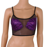 Sexy Women's Crop Top with Shiny Shell / Transparent Mesh Top for Ladies - EVE's SECRETS