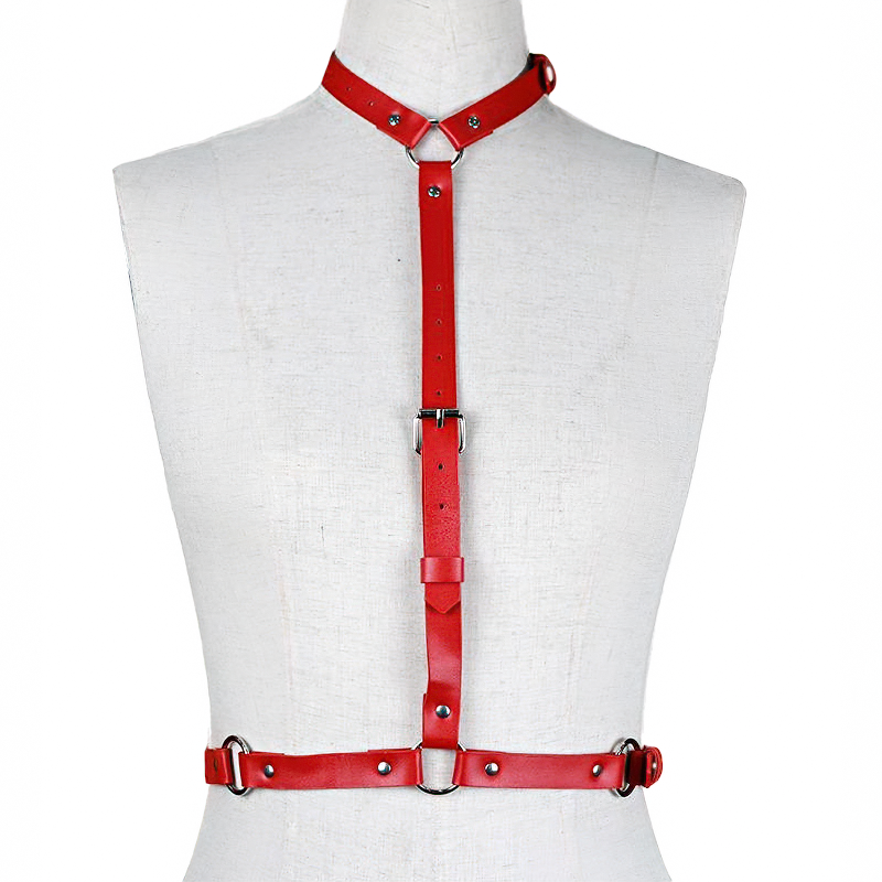 Sexy Women's Faux Leather Body Harness in Different Colors / Adjustable Body Bondage - EVE's SECRETS