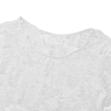 Sexy Women's Lace Crop Top With Floral Pattern / Erotic Women's Transparent Long-Sleeve Clothing - EVE's SECRETS