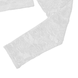Sexy Women's Lace Crop Top With Floral Pattern / Erotic Women's Transparent Long-Sleeve Clothing - EVE's SECRETS