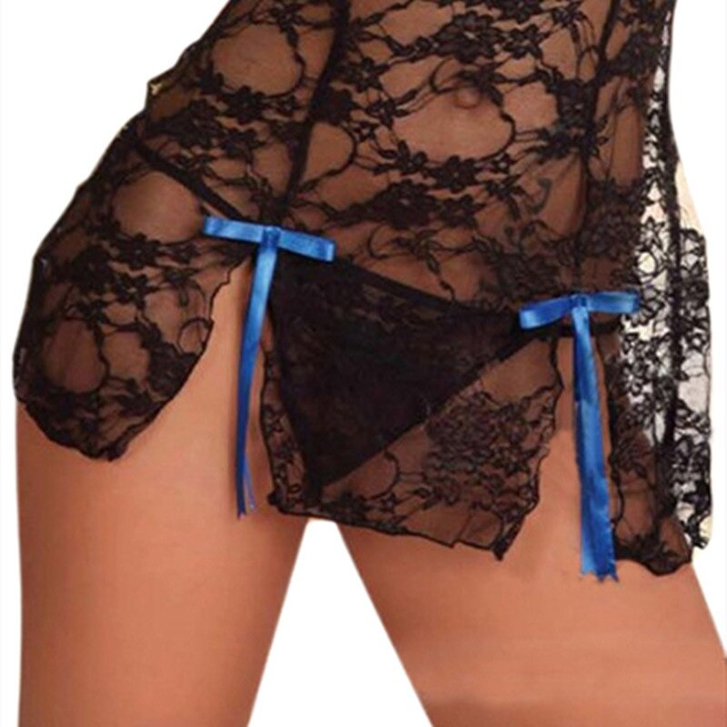 Sexy Women's Lace Lingerie Set of Dress & G-string / Erotic Female Transparent Apparel - EVE's SECRETS