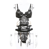 Sexy Women's Lace See Through Set of Bra and Panties / Luxury Black Ladies Underwear - EVE's SECRETS