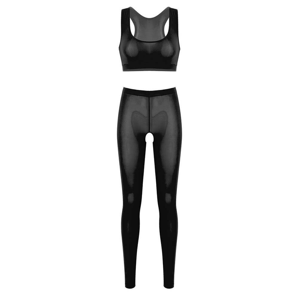 Sexy Women's leggings With Access / Erotic Deep Neck Camis / Female Role-Playing 2PC Set - EVE's SECRETS