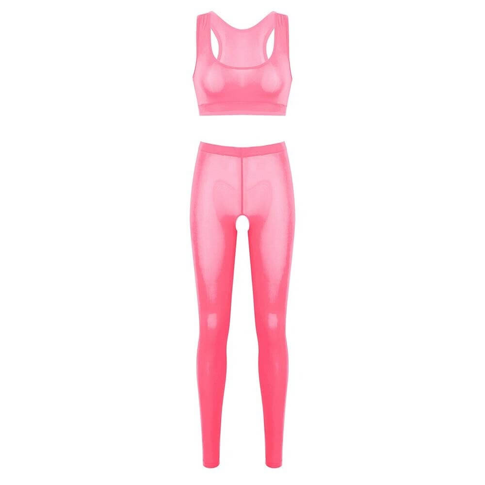 Sexy Women's leggings With Access / Erotic Deep Neck Camis / Female Role-Playing 2PC Set - EVE's SECRETS