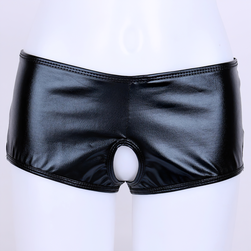 Sexy Women's Lingerie Nightclub Panties / Faux Leather Wetlook Sissy Underwear - EVE's SECRETS