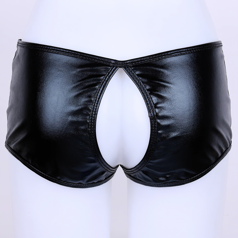 Sexy Women's Lingerie Nightclub Panties / Faux Leather Wetlook Sissy Underwear - EVE's SECRETS