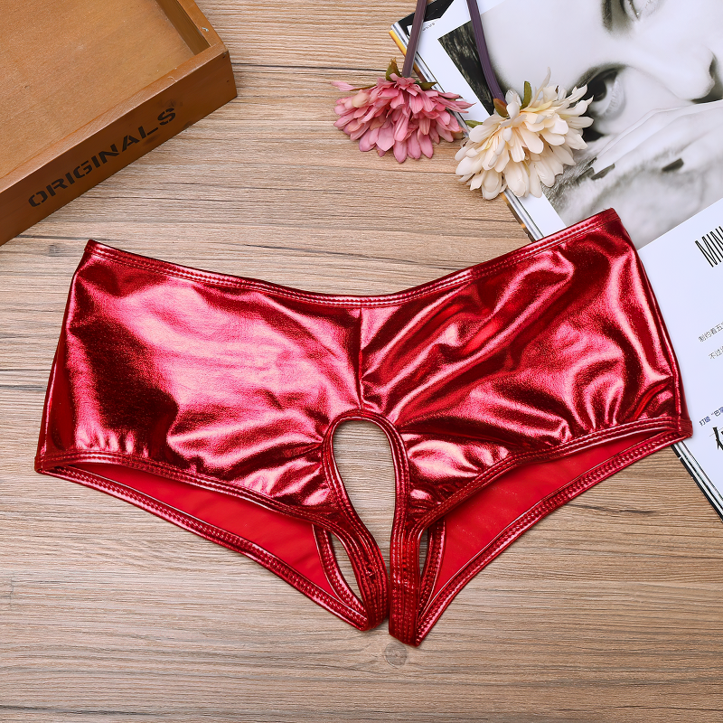 Sexy Women's Lingerie Nightclub Panties / Faux Leather Wetlook Sissy Underwear - EVE's SECRETS