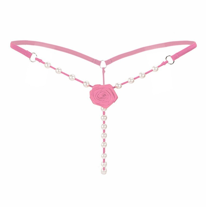 Sexy Women's Open Crotch Underwear / Attractive Open Beading Flower G-String Thong - EVE's SECRETS