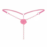Sexy Women's Open Crotch Underwear / Attractive Open Beading Flower G-String Thong - EVE's SECRETS