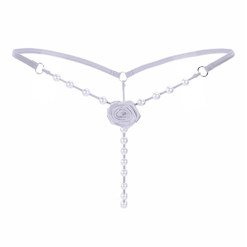 Sexy Women's Open Crotch Underwear / Attractive Open Beading Flower G-String Thong - EVE's SECRETS