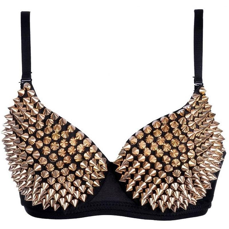 Sexy Women's Rhinestone Cover Bra with Spikes / Alternative Style Clothing - EVE's SECRETS