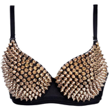 Sexy Women's Rhinestone Cover Bra with Spikes / Alternative Style Clothing - EVE's SECRETS