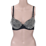 Sexy Women's Rhinestone Cover Bra with Spikes / Alternative Style Clothing - EVE's SECRETS