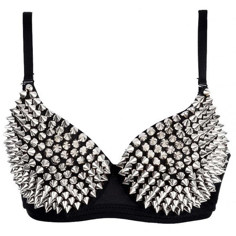 Sexy Women's Rhinestone Cover Bra with Spikes / Alternative Style Clothing - EVE's SECRETS
