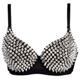 Sexy Women's Rhinestone Cover Bra with Spikes / Alternative Style Clothing - EVE's SECRETS