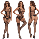 Sexy Women's Tights Lingerie / Open Crotch Erotic Bodystocking / Black Intimates Underwear - EVE's SECRETS