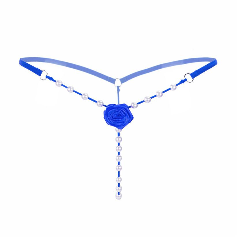 Sexy Women's Open Crotch Underwear / Attractive Open Beading Flower G-String Thong - EVE's SECRETS