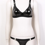 Sexy Women's Underwear Set / Fetish Rave Underwear / Elastic Straps Bra Top with Mini G-string - EVE's SECRETS