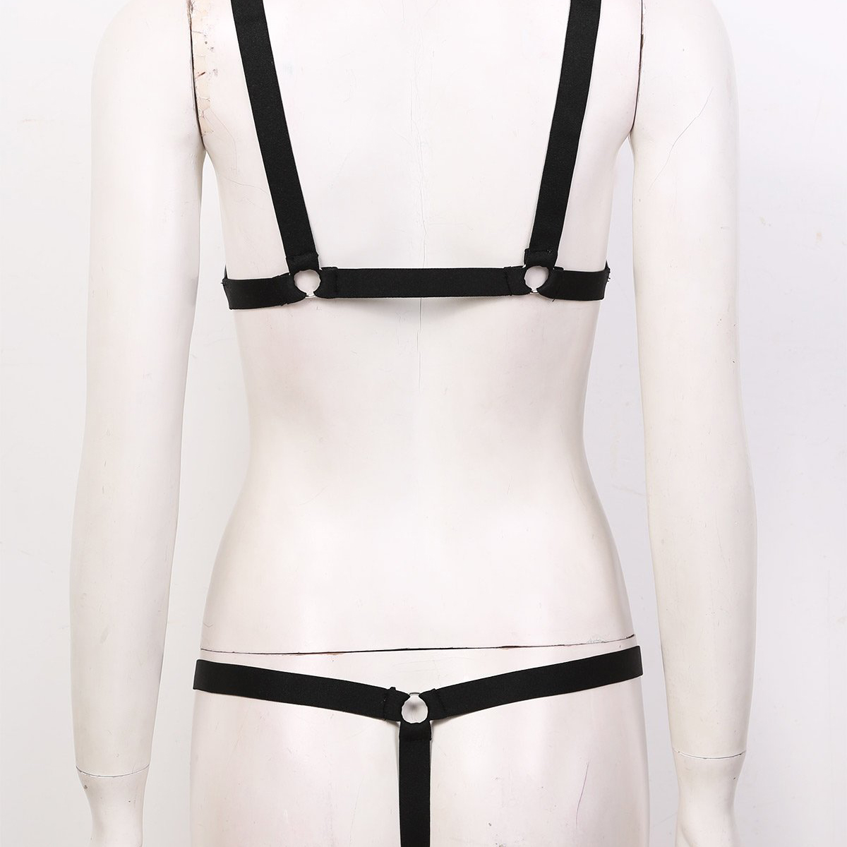 Sexy Women's Underwear Set / Fetish Rave Underwear / Elastic Straps Bra Top with Mini G-string - EVE's SECRETS