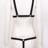 Sexy Women's Underwear Set / Fetish Rave Underwear / Elastic Straps Bra Top with Mini G-string - EVE's SECRETS