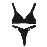 Sexy Women's Underwear Set / Fetish Rave Underwear / Elastic Straps Bra Top with Mini G-string - EVE's SECRETS