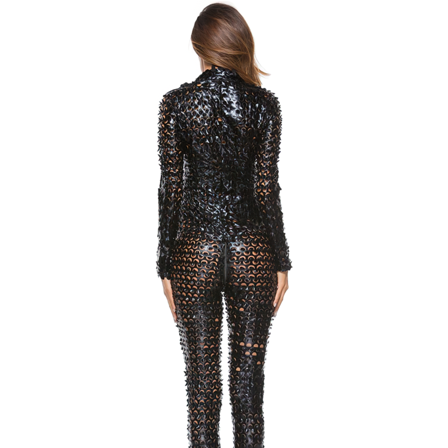 Sexy Women's Zipper Overalls / Wet Look Bodysuit / Erotic Female Role-Play Clothing - EVE's SECRETS