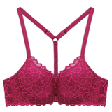 Sexy Y-shaped Back Beauty / Front Closure Wire Free Lace Floral Women's Underwear - EVE's SECRETS