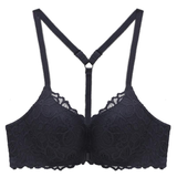 Sexy Y-shaped Back Beauty / Front Closure Wire Free Lace Floral Women's Underwear - EVE's SECRETS