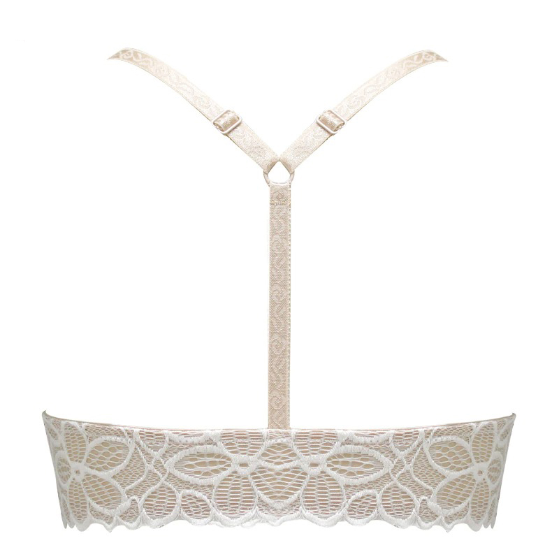 Sexy Y-shaped Back Beauty / Front Closure Wire Free Lace Floral Women's Underwear - EVE's SECRETS