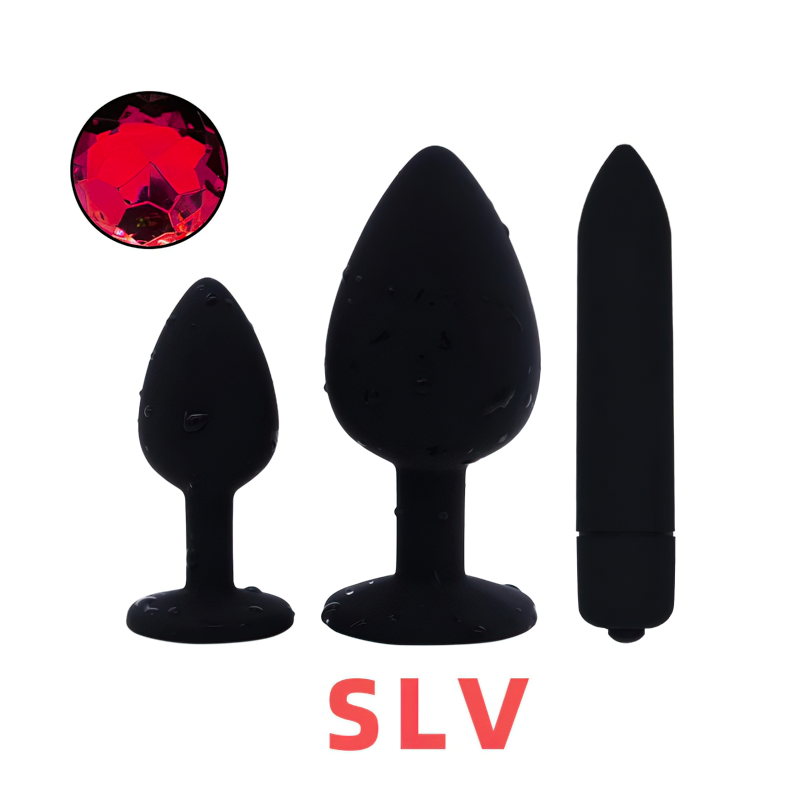 Silicone Anal Plug With G-Spot For Men And Women / Bullet Vibrator Toy / Red Stone Butt Plugs - EVE's SECRETS