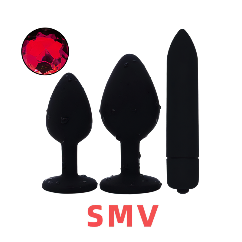 Silicone Anal Plug With G-Spot For Men And Women / Bullet Vibrator Toy / Red Stone Butt Plugs - EVE's SECRETS