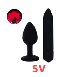 Silicone Anal Plug With G-Spot For Men And Women / Bullet Vibrator Toy / Red Stone Butt Plugs - EVE's SECRETS