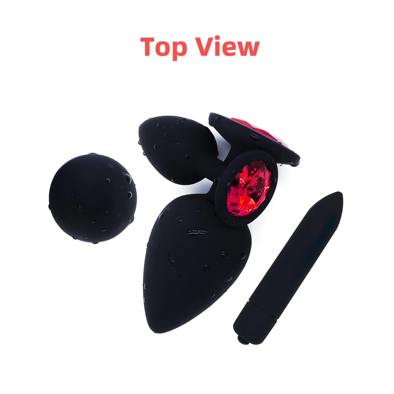 Silicone Anal Plug With G-Spot For Men And Women / Bullet Vibrator Toy / Red Stone Butt Plugs - EVE's SECRETS