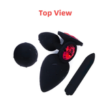 Silicone Anal Plug With G-Spot For Men And Women / Bullet Vibrator Toy / Red Stone Butt Plugs - EVE's SECRETS