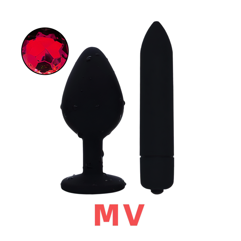 Silicone Anal Plug With G-Spot For Men And Women / Bullet Vibrator Toy / Red Stone Butt Plugs - EVE's SECRETS