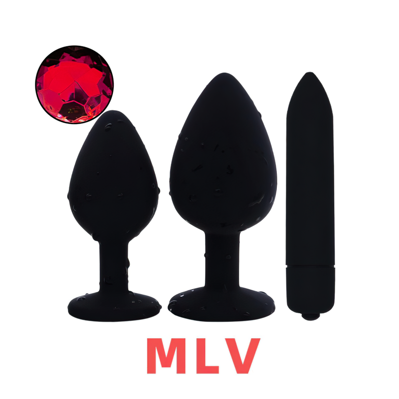 Silicone Anal Plug With G-Spot For Men And Women / Bullet Vibrator Toy / Red Stone Butt Plugs - EVE's SECRETS