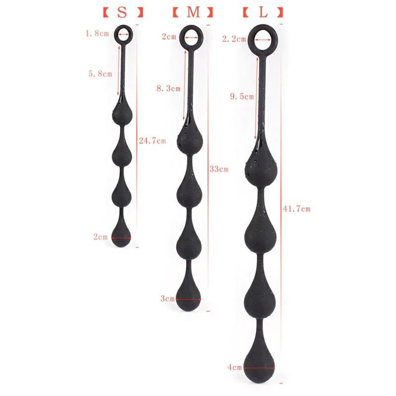 Silicone Big Anal Balls / Intimate Black Anal Beads / Sex Toys for Women & Men - EVE's SECRETS
