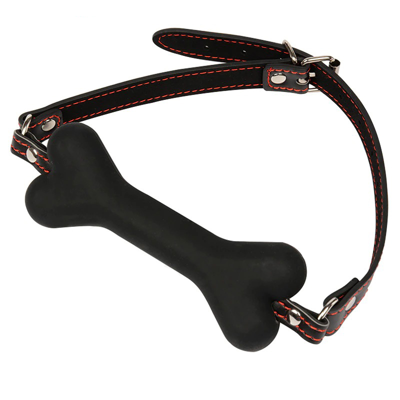 Silicone Dog Bone Gag with PU Leather Straps / Adult Erotic Sex Toy for Ladies - EVE's SECRETS