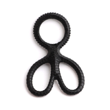 Anneau triple pénis et scrotum en silicone / Anneau pénien nervuré noir / Jouets sexuels masculins