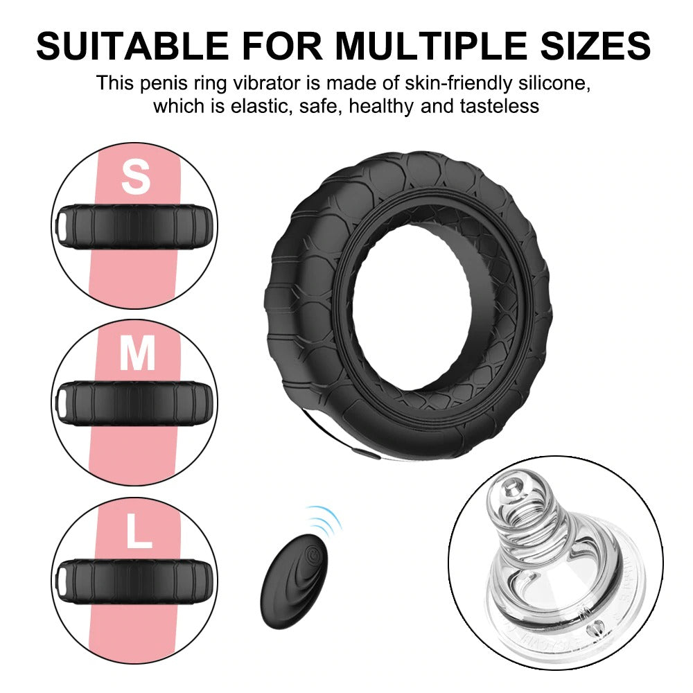 Silicone Vibrating Cock Ring / Remote Penis Massager / Delay Ejaculation Exerciser - EVE's SECRETS