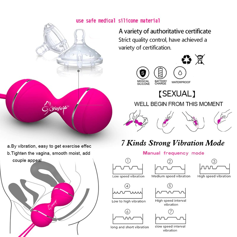 Female Wireless Vibrating Vaginal Ball / Remote Sex Toy Silicone Vibrating Eggs - EVE's SECRETS