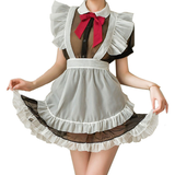 Weiches sexy Cosplay-Zofenkleid für Frauen / erotische transparente Uniform mit Schleife