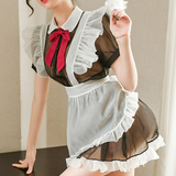 Soft Sexy Cosplay Maid Dress for Women / Erotic Transparent Uniform with Bow - EVE's SECRETS