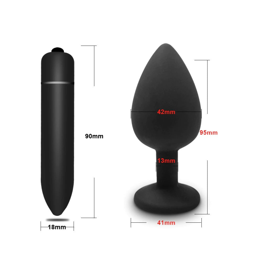 Soft Silicone Anal Butt Plug / Prostate Massager / Mini Erotic Bullet Vibrator for Women and Men - EVE's SECRETS