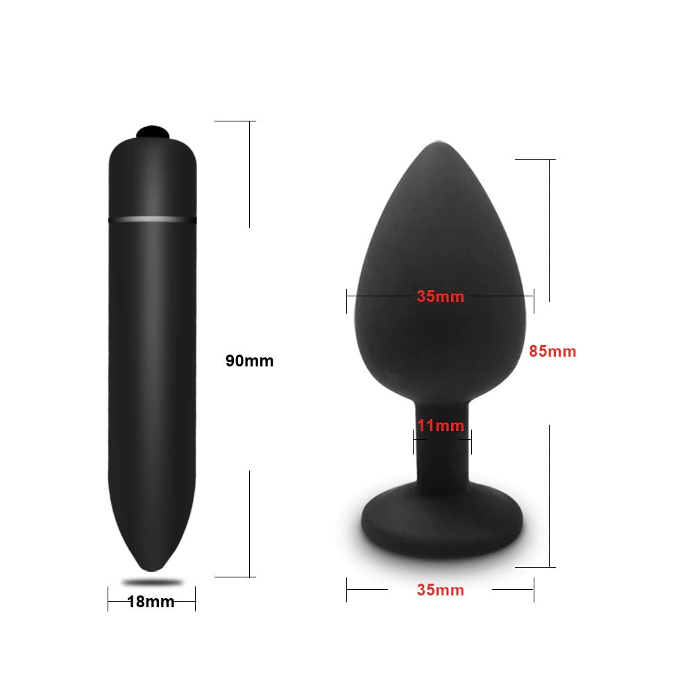 Soft Silicone Anal Butt Plug / Prostate Massager / Mini Erotic Bullet Vibrator for Women and Men - EVE's SECRETS
