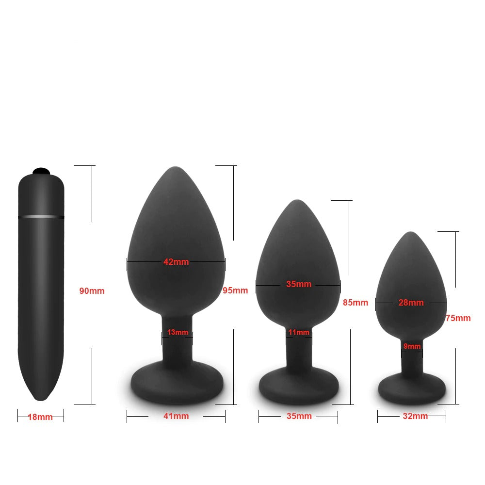 Soft Silicone Anal Butt Plug / Prostate Massager / Mini Erotic Bullet Vibrator for Women and Men - EVE's SECRETS